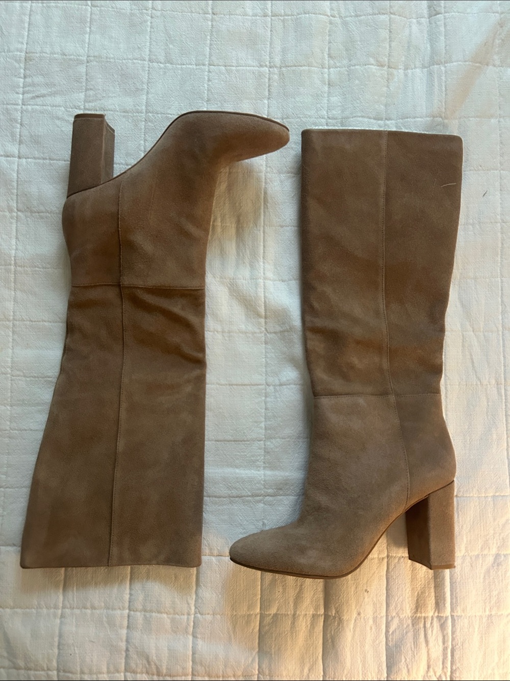 Krafty Honey Brown Suede Leather Knee High Boots - Suede Mars - Picture 1 of 5